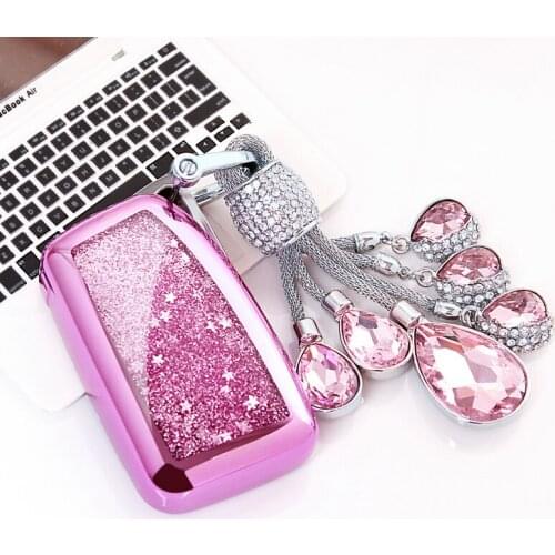 2019 TPU Quicksand Car Key Case For Lexus ES/RX/NX/RX200t nx200 es250 es300h Fashion Collocation Crystal Keyring