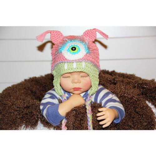 Free shipping, 100% cotton childrens Crochet baby hat , handmade Crochet Baby Mike Hat