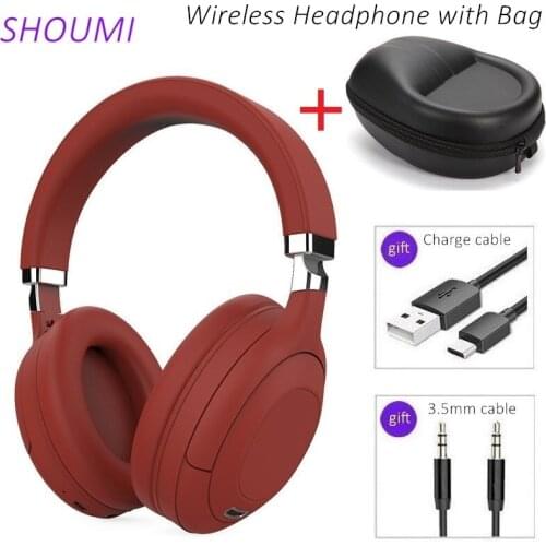 Wireless Headset Big Earmuff Bluetooth Headphone Stereo Bass Helmet Folded Earbud Waterproof Earphon Bag with Mic,for PC Mobile