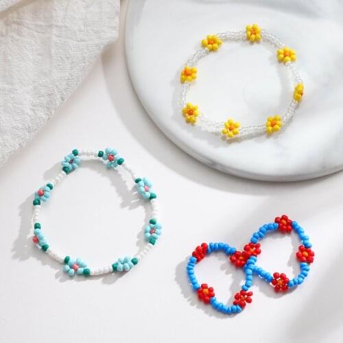 Flower Beads Bracelet For Children Cute Friendship Bracelet For Girls Summer Charms Accessories Jewelry Gift Wholesale 2021 New