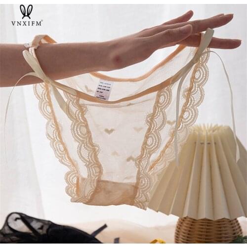 Brand Seductive Womens Underwear Lace Thongs Womens Sexy T-pants Transparent Candy Color Cute Underwear Japanese Hot Sale 2021