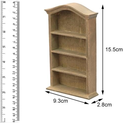 Wooden Stylish Retro Rustic Shabby Bookcase Display Shelf Plant Stand for 1/12 Dollhouse Creative Furniture Set Decoration DIY