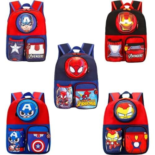 Disney Cartoon Backpack Boy Baby Girl Spiderman Iron Man Children Cute School Bag Kindergarten School Bag Children Gift
