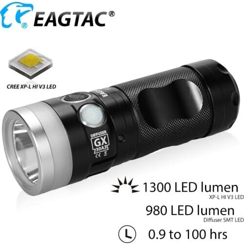 EAGTAC GX30A3D Diffuser Ultra Compact 2330 Lumens CREE LED Flashlight EDC Torch Spot Light 3*AA Battery Traffic Wand