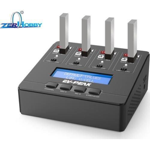EV-PEAK E6 AC Input 100-240V 4.35W / 1A x 4 1s Li-Ion LiHV Battery Balance Charger