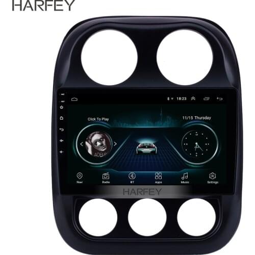 Harfey Android 8.1 GPS Navi 10.1" HD Radio for Jeep Compass 2010-2016 Bluetooth Mirror Link WIFI USB head unit
