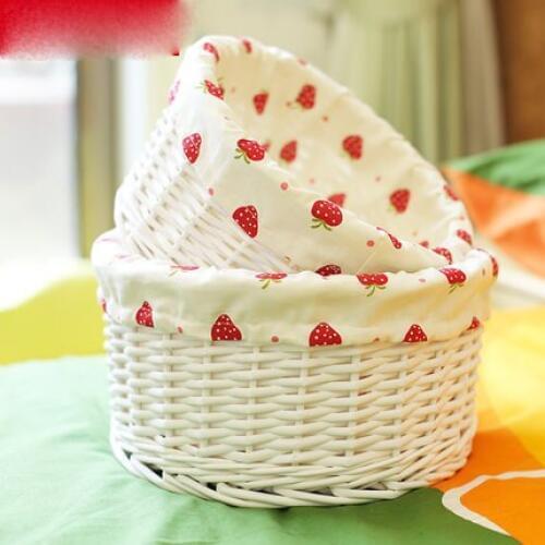 Key Remote Control Storage Box Desktop Rattan Storage Basket Dressing Table Cosmetic Storage Box Snack Basket