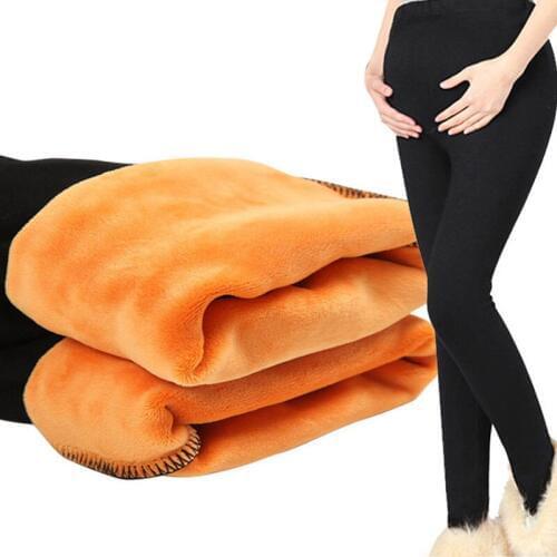 Leggings For Pregnant Women High Waist Trousers Winter Velvet Pants Maternity Clothes Thick Warm Pregnancy Leggings Maternity