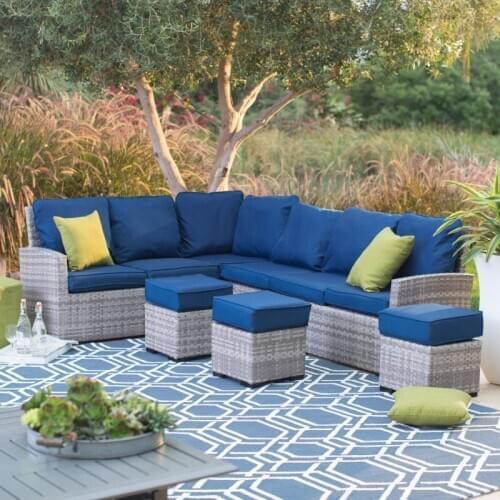 Top sale outdoor furniture modular wicker coner sofa