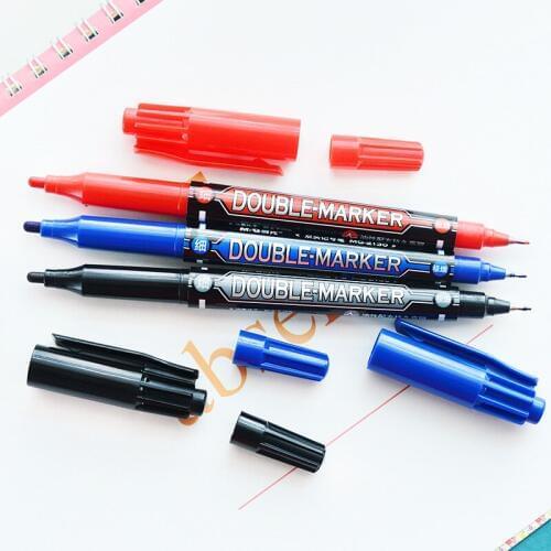 M&G Marker Pen Black/Blue/Red Extra Fine Point Oil Ink Liner Twin Marker Safe School & Office Supplies MG2130