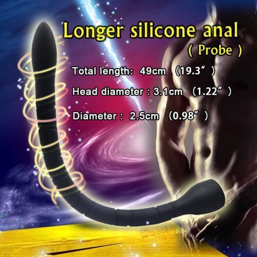 CHASTE BIRD Soft Silicone Long Probe Anal Plug Masturbation Dildo Butt Expander Prostate Massage Wand Couple Adult Gay Sex Toys