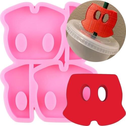 Disney Mickey Shorts Clothes Straw Topper Silicone Mold Candy Fondant Cake Decorating Tools Clothes Keychain Epoxy Resin Mould