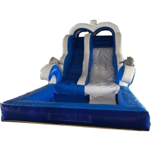 Dolphin inflatable pool slide pvc inflatable water slide pool slide