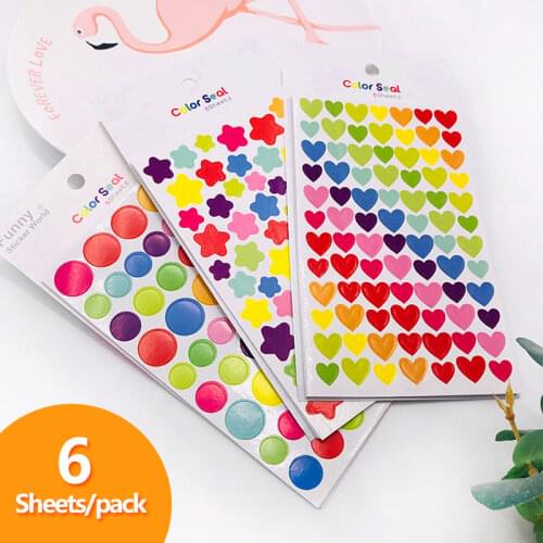 6 pcs/pack stickers Adhesive paper sticker aesthetic in notebook Scrapbook christmas planner stickers cute stationery washi tape