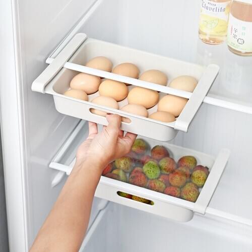 Fridge Drawer Organizer 21 Egg Tray Drawer Refrigerator Organizer Bins Basket Pull Out Refrigerator Storage Containers for eggs