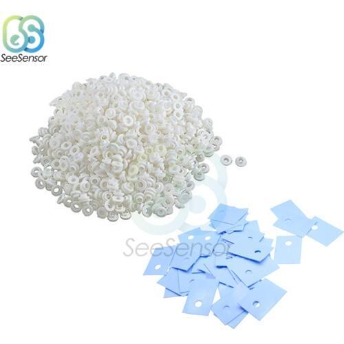 100Pcs TO-220 Transistor Plastic Washer Insulation Washer + TO-220 Pads Silicone
