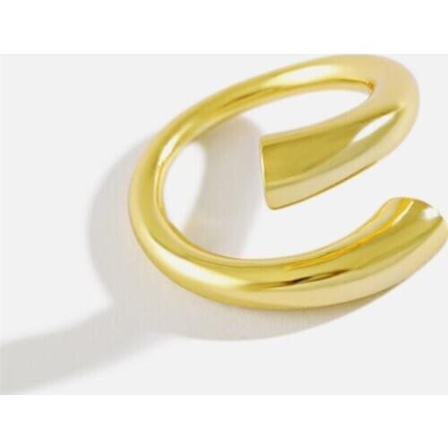 Sole Memory Simple Geometric Curved 925 Sterling Silver Female Resizable Opening Rings SRI667