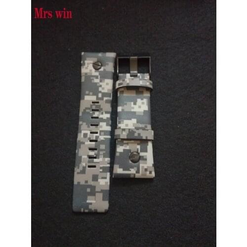 Mrs win New high quality 23mm Men Watch Band Camouflage Fit for DZ watch strap Genuine Leather Strap