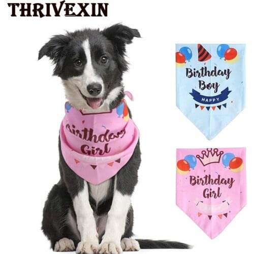 Pet Birthday Saliva Towel Cotton Dog Scarf for Large Dogs Summer Dog Supplies Party Cat Collar Fashion Puppy Dog Accessories