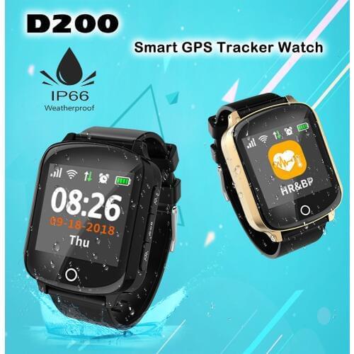 Smart Watch gps tracker D200 for old man Anti-lost GPS+LBS+Wifi Location Heart Rate Sensor GPS Locator Fall down alarm