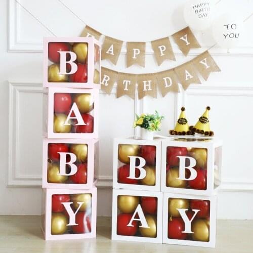 Wedding Birthday Party Decoration Balloon Box Set Transparent Square Box LOVE Letter Birthday Proposal Confession Layout