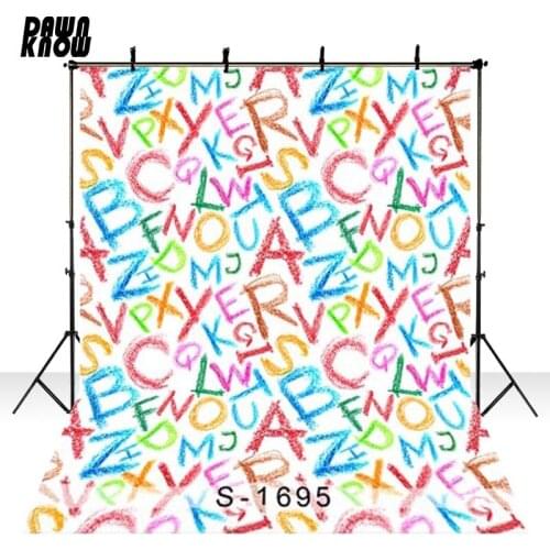 DAWNKNOW Letter Graffiti Vinyl Photography Background For Newborn Photo Shoot Backdrop For Wedding Photo Studio S1695