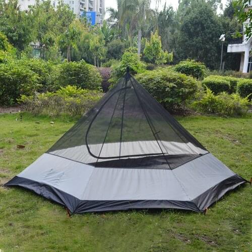 Inside Pyramid Tent Camping Teepee Pyramid Inside Tent Outdoor Backpacking Hiking Tourist Summer Mesh Tent Awnings Height 160cm