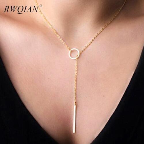 18K Gold Pull Through Dold Choker Necklace for Women Custom Pendant Necklaces Chain Charm Choker for Women Jewellery Mom Gifts