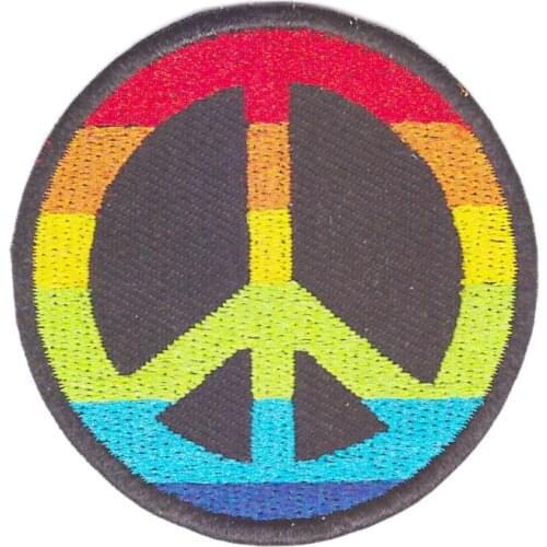 Peace sign hippie boho retro flower power love hippy applique iron-on patch