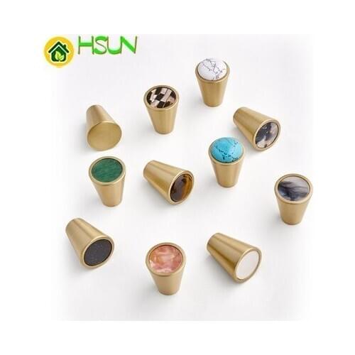 Gold pure copper handle wardrobe cupboard brass door drawer modern minimalist Nordic cabinet hardware single hole