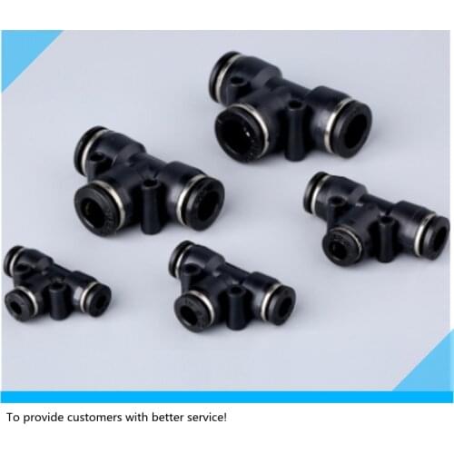 Pneumatic fittings PE 4/6/8/10/12/14/16black colour fittings T type