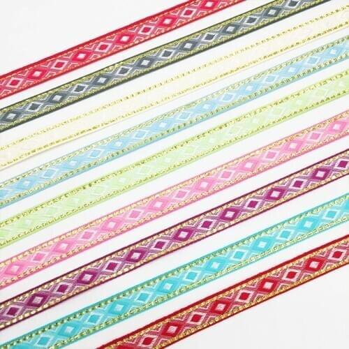2M/Lot Vintage Ethnic Embroidery Lace Ribbon Boho Lace Trim DIY Clothes Bag Accessories Embroidered Fabric Custom HB02