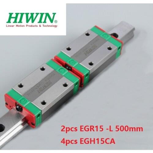 2pcs origial Hiwin rail EGR15 -L 500mm linear guide + 4pcs EGH15CA carriage blocks for CNC router
