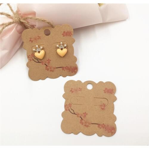 200Pcs/Lot 5*5cm square shape Handmade For You Earrings Studs Jewelry Vintage Classic Card Danglers Earring display Card