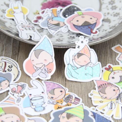 New mix 40 pcs cute Baby Expression homemade sticker pack girl homemade stickers iphone emoticons cute sticker notebook fun