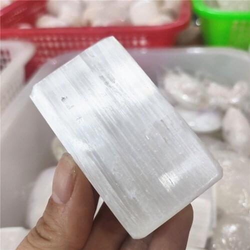 45-55mm Satin Spar Selenite Slice Charging Plate Healing Reiki Magic Fengshui Crystal Collection Decoration
