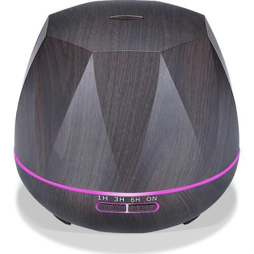 550ML Humidifier Remote Control Ultrasonic Air Diffuser Wood Grain Aromatherapy Diffuser Essential Oil Aroma Mist Maker Home