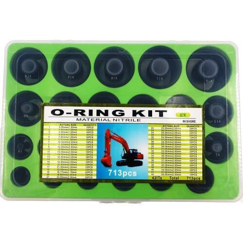 O-RING KIT FOR Hitachi O Ring kit for Caterpillar Excavator 42 Sizes in 713pcs NBR90 BLACK Rubber O-Ring Seal Assortment O-Ring