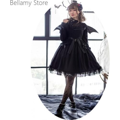 Gothic Black Lace Bow Lace Sweet Lolita jsk Skirt