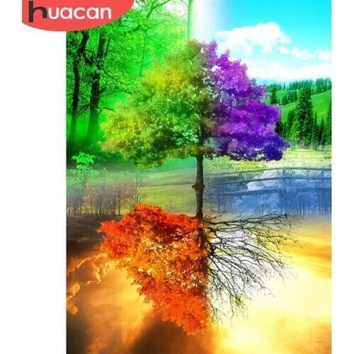 HUACAN Diamond Painting 5d Season Diamond Mosaic Scenery Diamonds Embroidery Landscape Decoration Picture Of Rhinestones