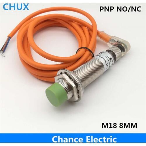 M18 Inductive Proximity Sensor Switch IM18-8-DPA-C 8mm NO/NC With Bend Sensor Connector PNP