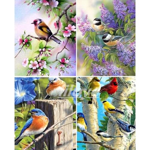 5D Diamond Painting Birds Kits DIY Full Drill Square Diamond Embroidery Animal Mosaic Pictures of Rhinestones Home Decor CV563