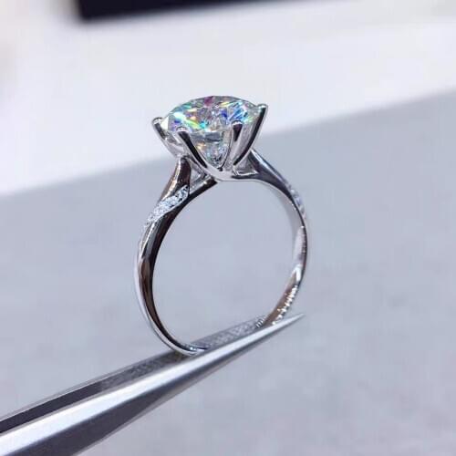 Eternal Wholesale 925 Solid Silver Rings Women Luxury Style 1ct Zirconia Simulated Diamond Fine Jewelry Anniversary Ring gift