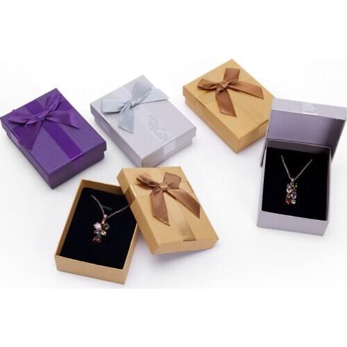 50pcs Jewelry Storage Boxes Bowknot Packaging Gift Box Rings Earrings Jewelry Storage Box Suitable For Jewelry Storage