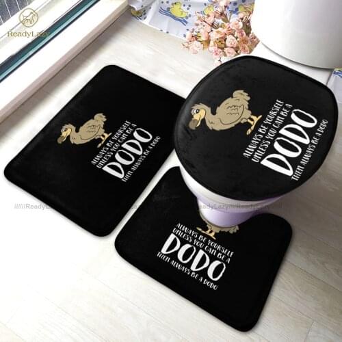 Dodo Bath Mat Modern Polyester 3 Piece Bathroom Mat Set Door Anti Slip Bathroom Rug