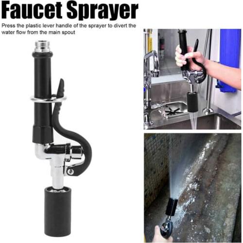 High Pressure Faucet Sprayer Restaurant Commercial Rinse Faucet Spray Valve Head Kit Black Kitchen Faucet Accessory