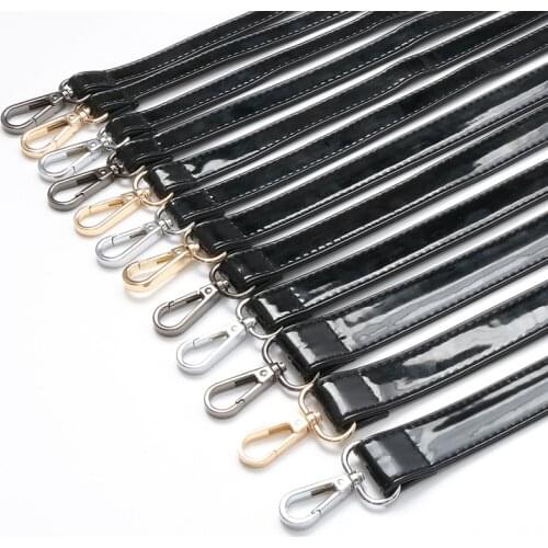 Patent Black Bag Strap DIY Adjustable Replacement PU Leather Shoulder Bags Straps, Belts for Handbags, Purses (4 Metal Colors)