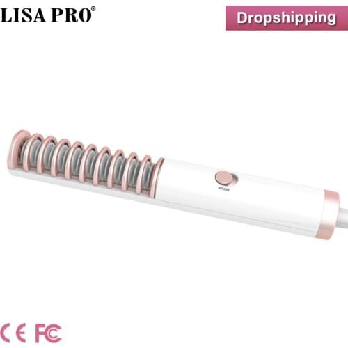 LisaPro 2019 New Arrival Mini Hair Straightener Brush Beard Comb Flat Iron Styler Mini hair styling tool little comb for straigh
