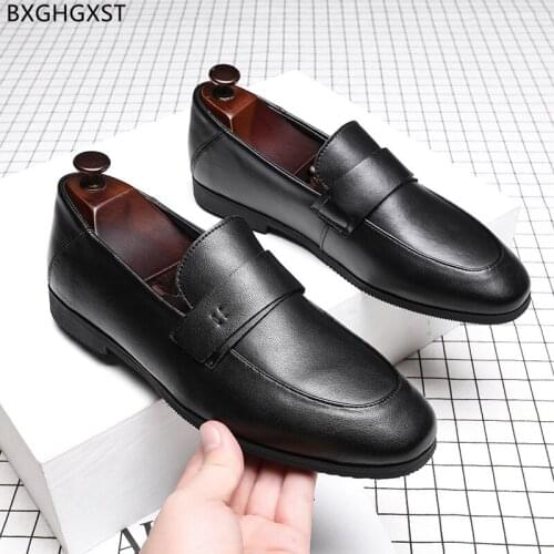 Italian Leather Loafers Men Shoes Luxury Brand Slip on Shoes Men Black Men Office Shoes Formal Zapatos De Vestir De Los Hombres