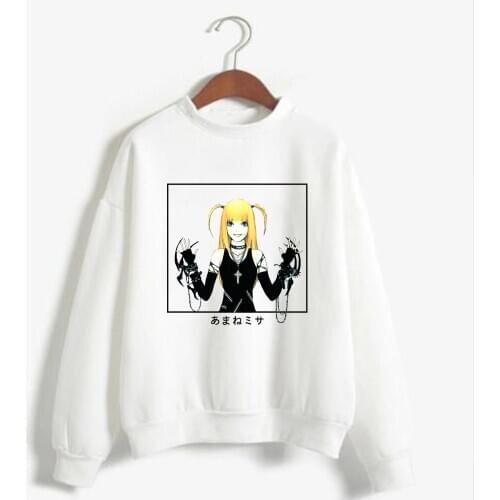 2021 Hot Japanese Anime Misa Amane Graphic Hoodies Men Death Note Harajuku Sweatshirt Unisex Male